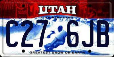 UT license plate C276JB