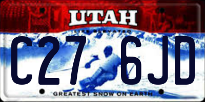 UT license plate C276JD