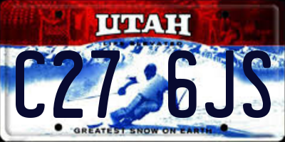 UT license plate C276JS
