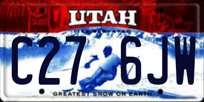 UT license plate C276JW