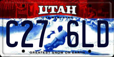 UT license plate C276LD