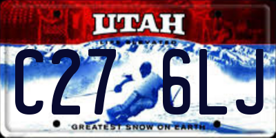UT license plate C276LJ