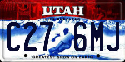 UT license plate C276MJ