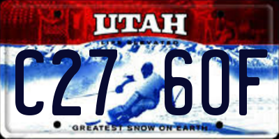 UT license plate C276OF