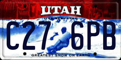 UT license plate C276PB