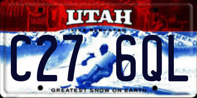 UT license plate C276QL