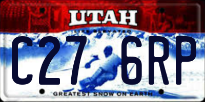 UT license plate C276RP
