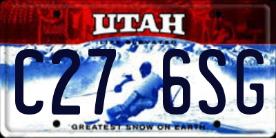 UT license plate C276SG