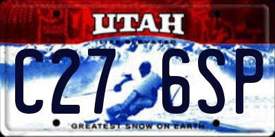 UT license plate C276SP
