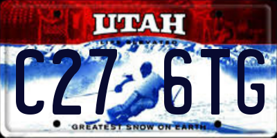 UT license plate C276TG