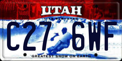 UT license plate C276WF