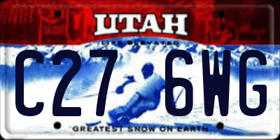 UT license plate C276WG
