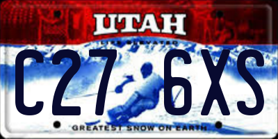 UT license plate C276XS