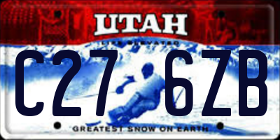 UT license plate C276ZB