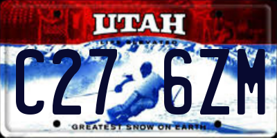 UT license plate C276ZM