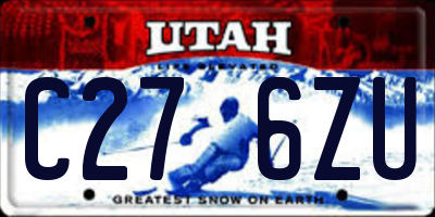 UT license plate C276ZU