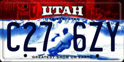 UT license plate C276ZY