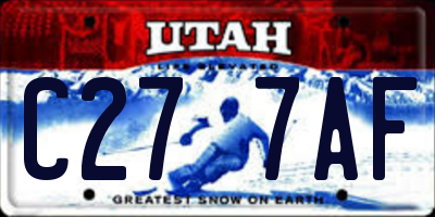 UT license plate C277AF