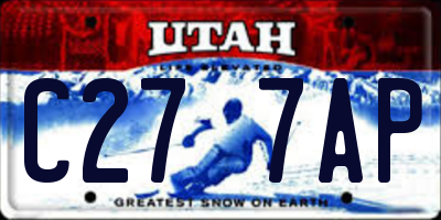 UT license plate C277AP