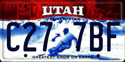 UT license plate C277BF