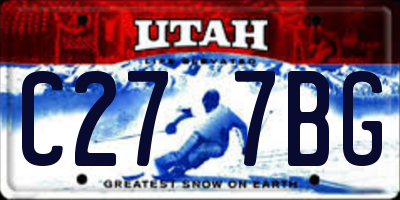 UT license plate C277BG