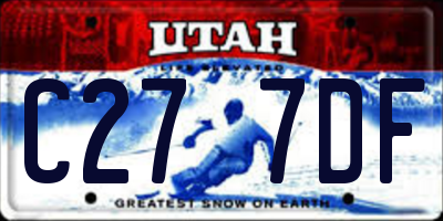 UT license plate C277DF