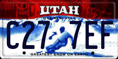 UT license plate C277EF