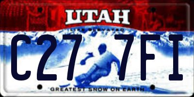 UT license plate C277FI