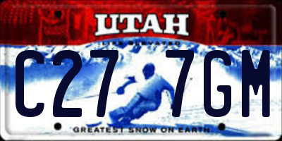 UT license plate C277GM