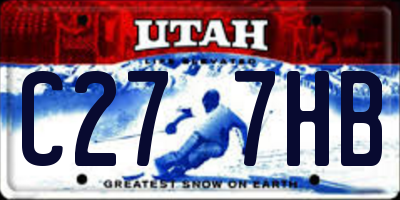UT license plate C277HB