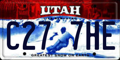 UT license plate C277HE