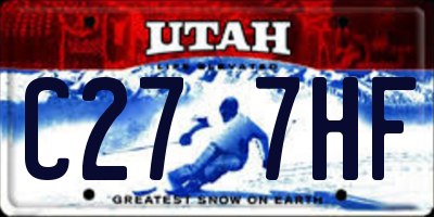 UT license plate C277HF