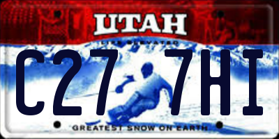 UT license plate C277HI
