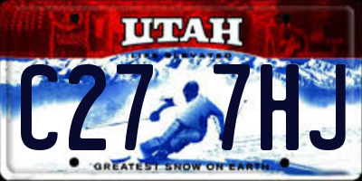 UT license plate C277HJ