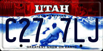 UT license plate C277LJ