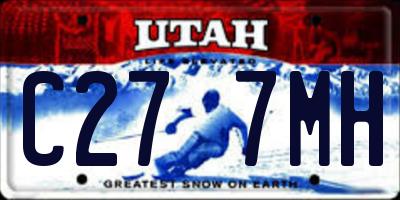 UT license plate C277MH