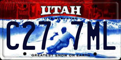 UT license plate C277ML
