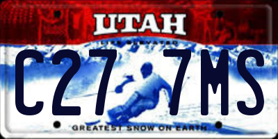 UT license plate C277MS