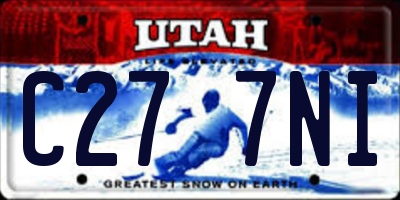 UT license plate C277NI