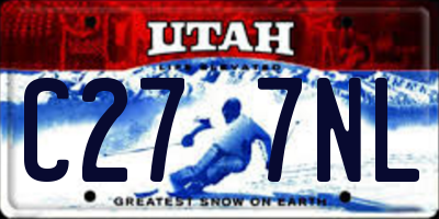 UT license plate C277NL