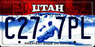 UT license plate C277PL