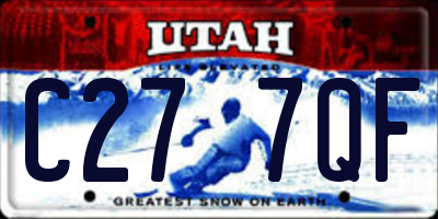 UT license plate C277QF
