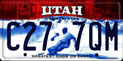 UT license plate C277QM