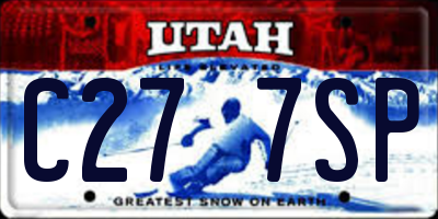 UT license plate C277SP