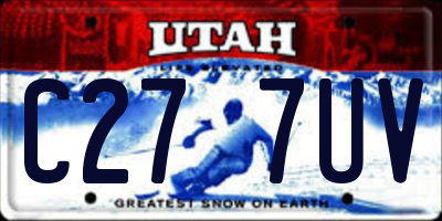 UT license plate C277UV