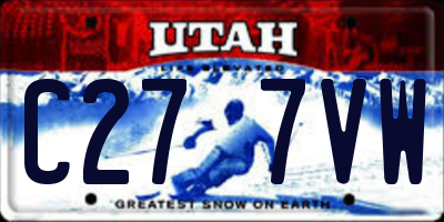 UT license plate C277VW
