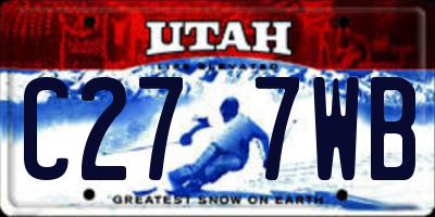 UT license plate C277WB