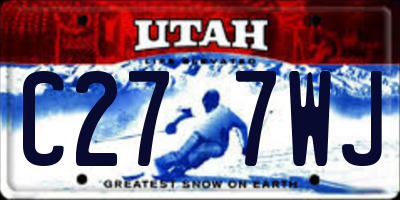 UT license plate C277WJ