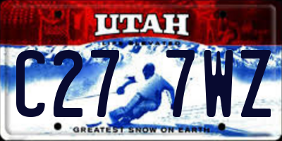 UT license plate C277WZ