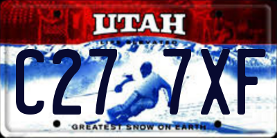 UT license plate C277XF